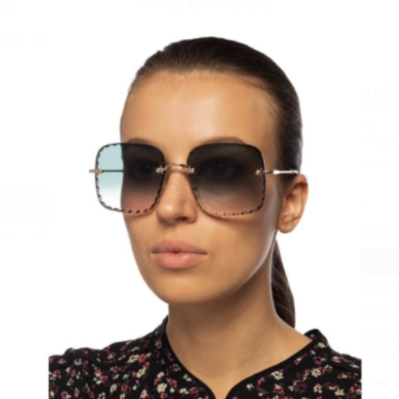 CHLOE ROSIE 59mm Scalloped Square-frame Grad Petrol The most Beloved MSRP$460 main image 9